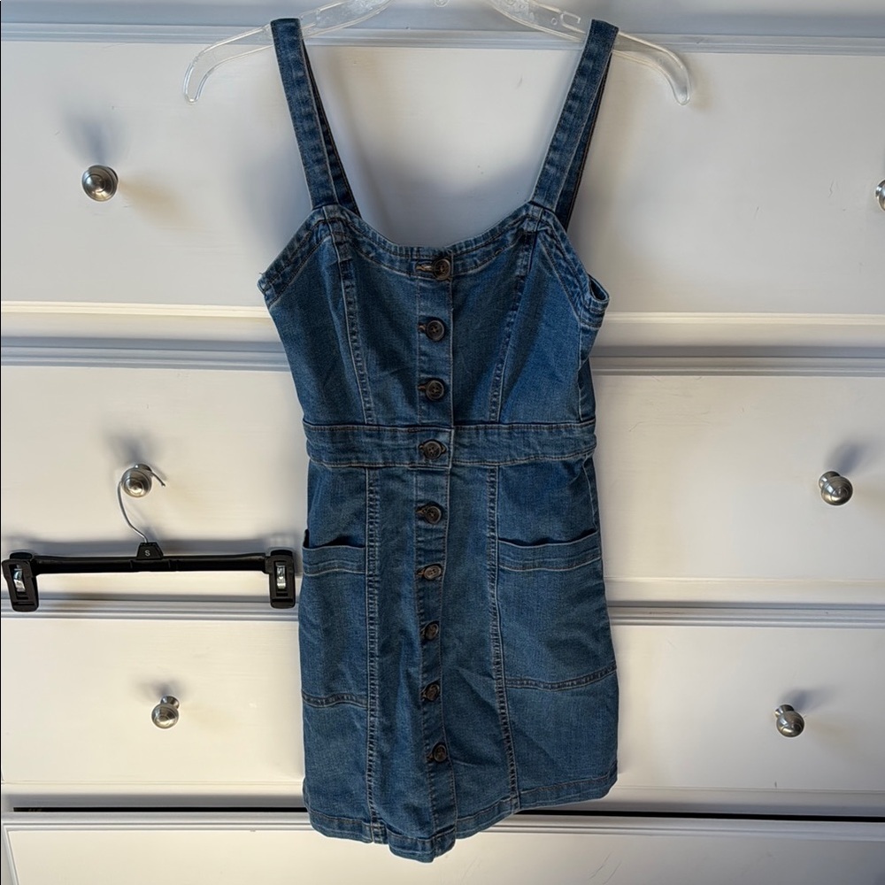 Denim Button-Front Dress